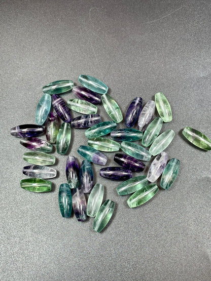 AAA Natural Fluorite Stone Bead 8x20mm Tube Barrel Shape. Gorgeous Green Purple Blue Natural Fluorite Bead. High Quality Gemstone Pendant!