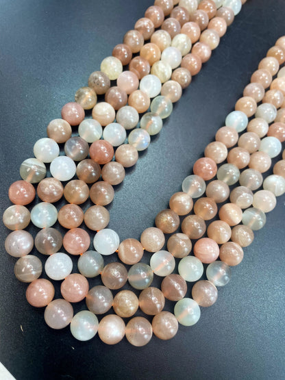 AAA natural multi color moonstone bead. 6mm8mm 10mm round bead. Gorgeous natural peach moonstone white moonstone. Loose bead. High quality