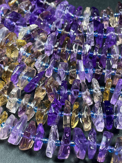 100% Natural Ametrine Gemstone Bead. Faceted 12mm Pinwheel Shape. Beautiful Natural Purple Honey Yellow Color. Super Clear Nice Quality!