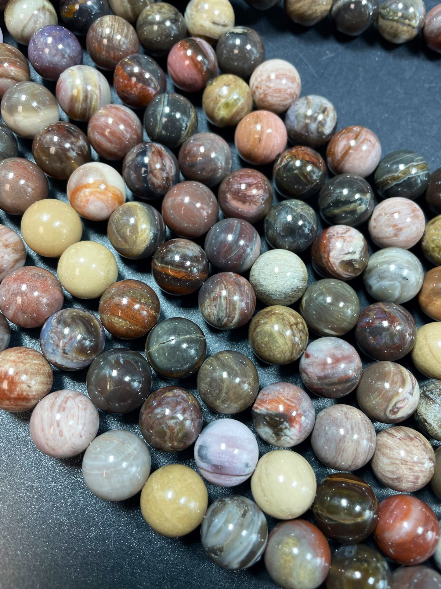 Natural black moonstone bead. 6mm 8mm 10mm 12mm round bead. Natural brown black color gemstone bead. Loose stone bead. Full strand 15.5”
