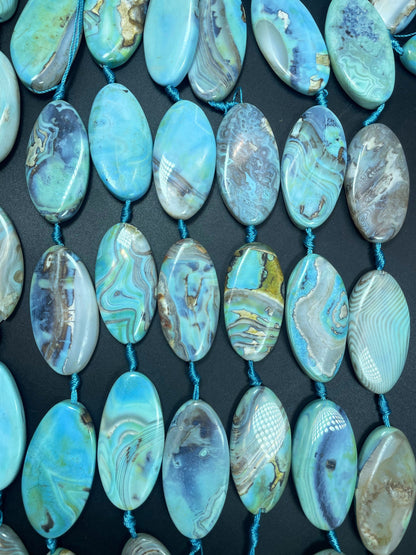 Natural Dragon Skin Agate Gemstone Bead. Gorgeous Unique Blue Brown Color Gemstone Bead. Loose Stone Bead. Full strand 15.5”