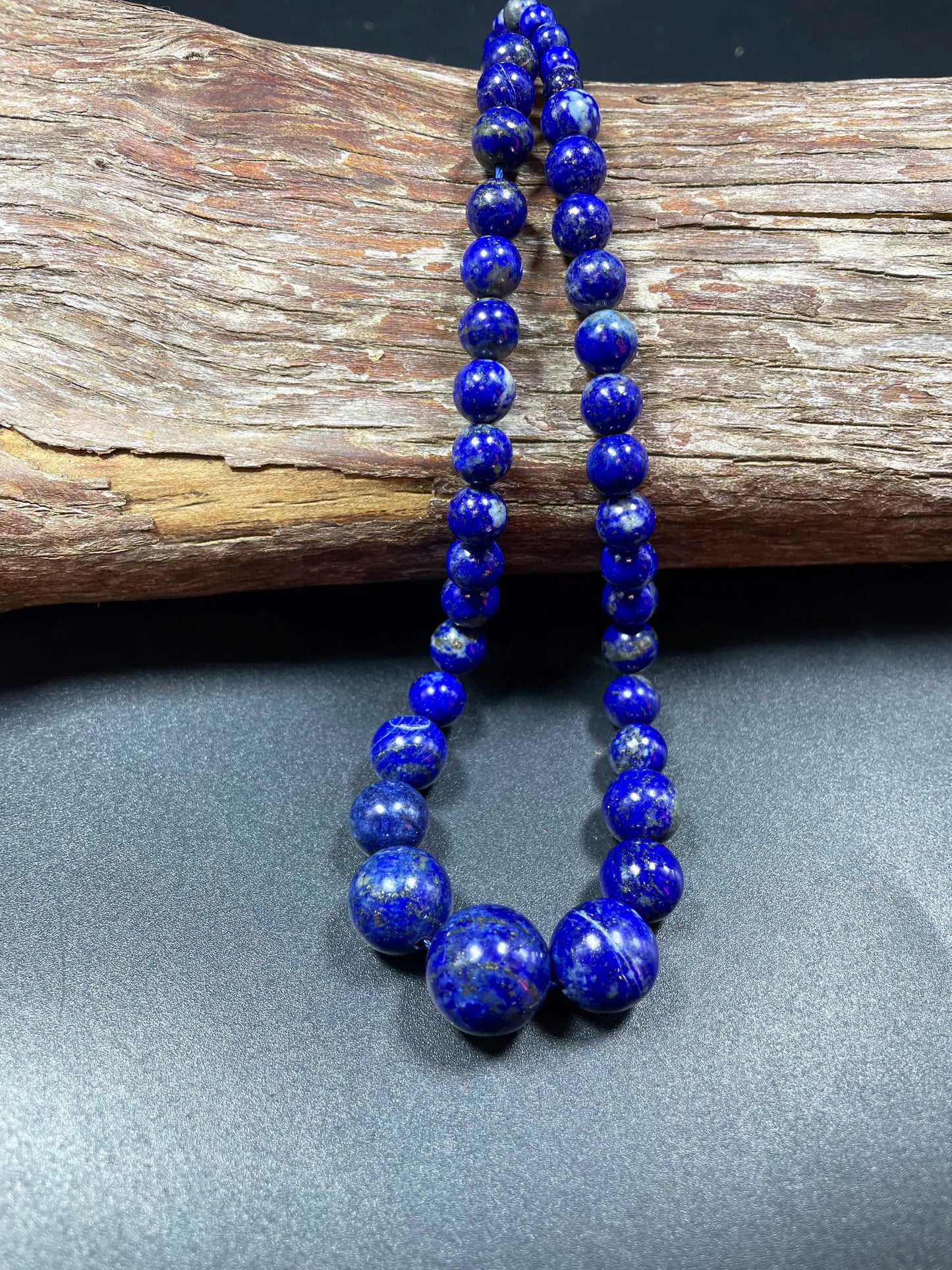 AAA natural lapis lazuli stone bead. Graduated shape. Gorgeous natural royal blue color. Lapis lazuli bead. 8mm round bead. Loose stone bead