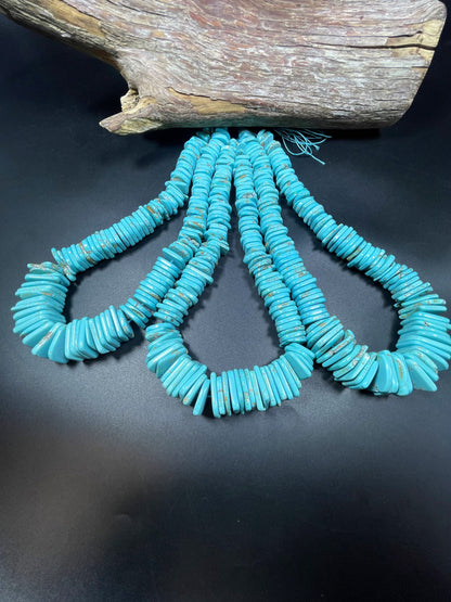 Natural blue turquoise gemstone bead . Graduated shape. Beautiful turquoise blue color. Nice polished turquoise howlite gemstone bead!