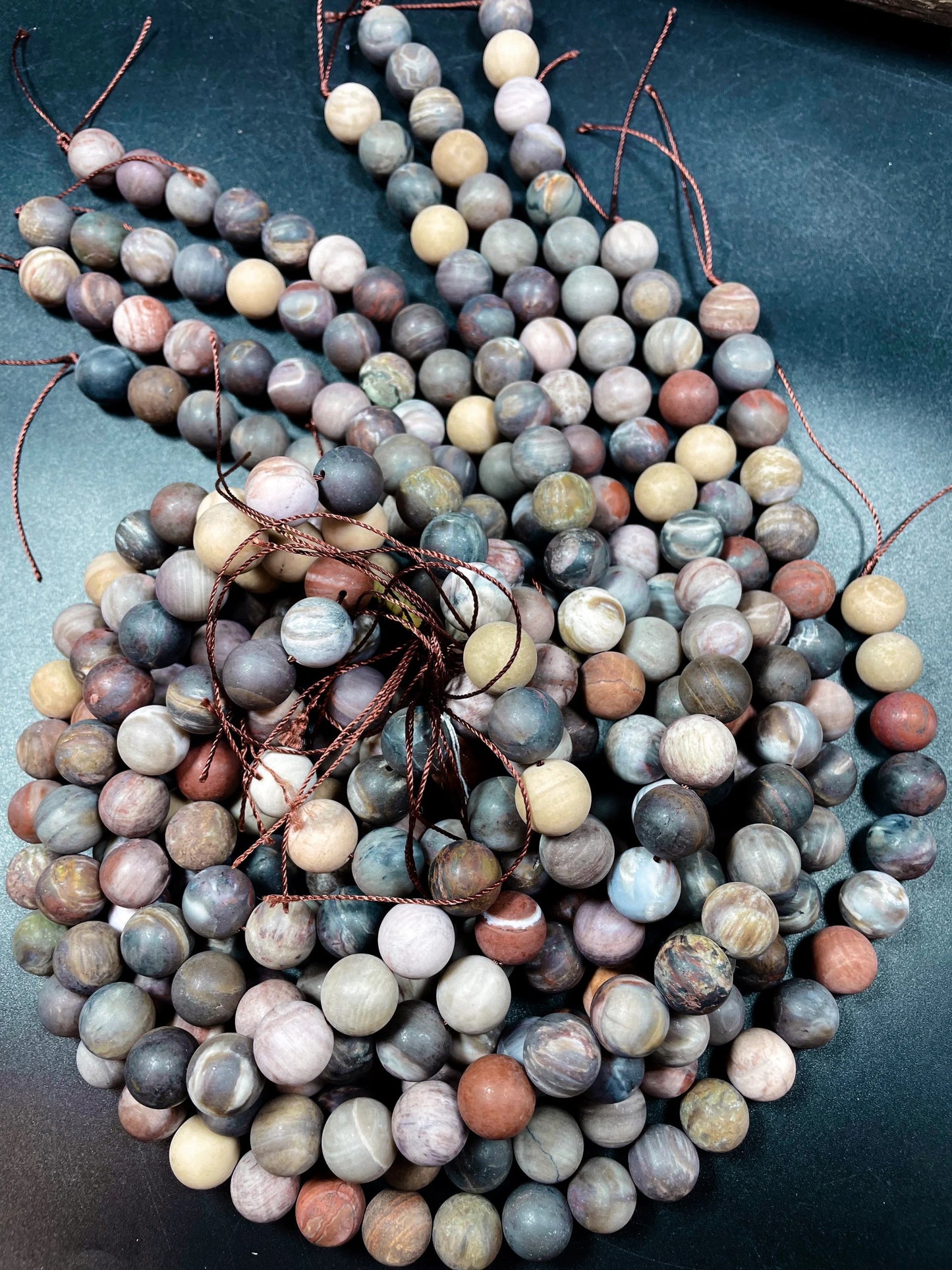 Natural brown petrified wood jasper. Gemstone bead. 6mm 8mm 10mm 12mm round bead. Loose stone bead. Full strand 15.5”