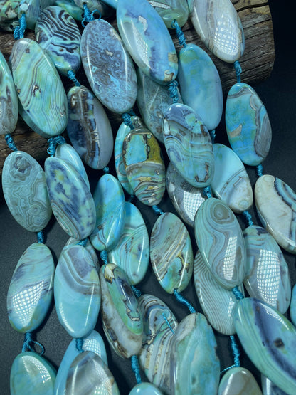 Natural Dragon Skin Agate Gemstone Bead. Gorgeous Unique Blue Brown Color Gemstone Bead. Loose Stone Bead. Full strand 15.5”