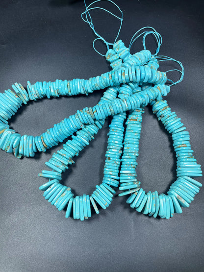 Natural blue turquoise gemstone bead . Graduated shape. Beautiful turquoise blue color. Nice polished turquoise howlite gemstone bead!