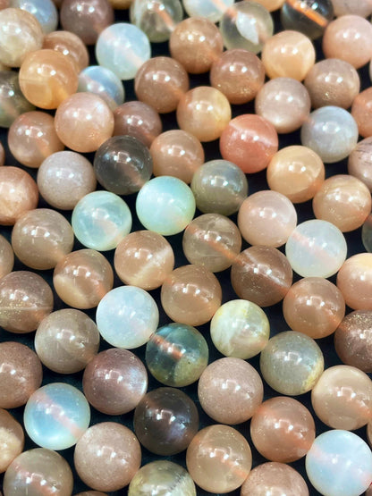 AAA natural multi color moonstone bead. 6mm8mm 10mm round bead. Gorgeous natural peach moonstone white moonstone. Loose bead. High quality
