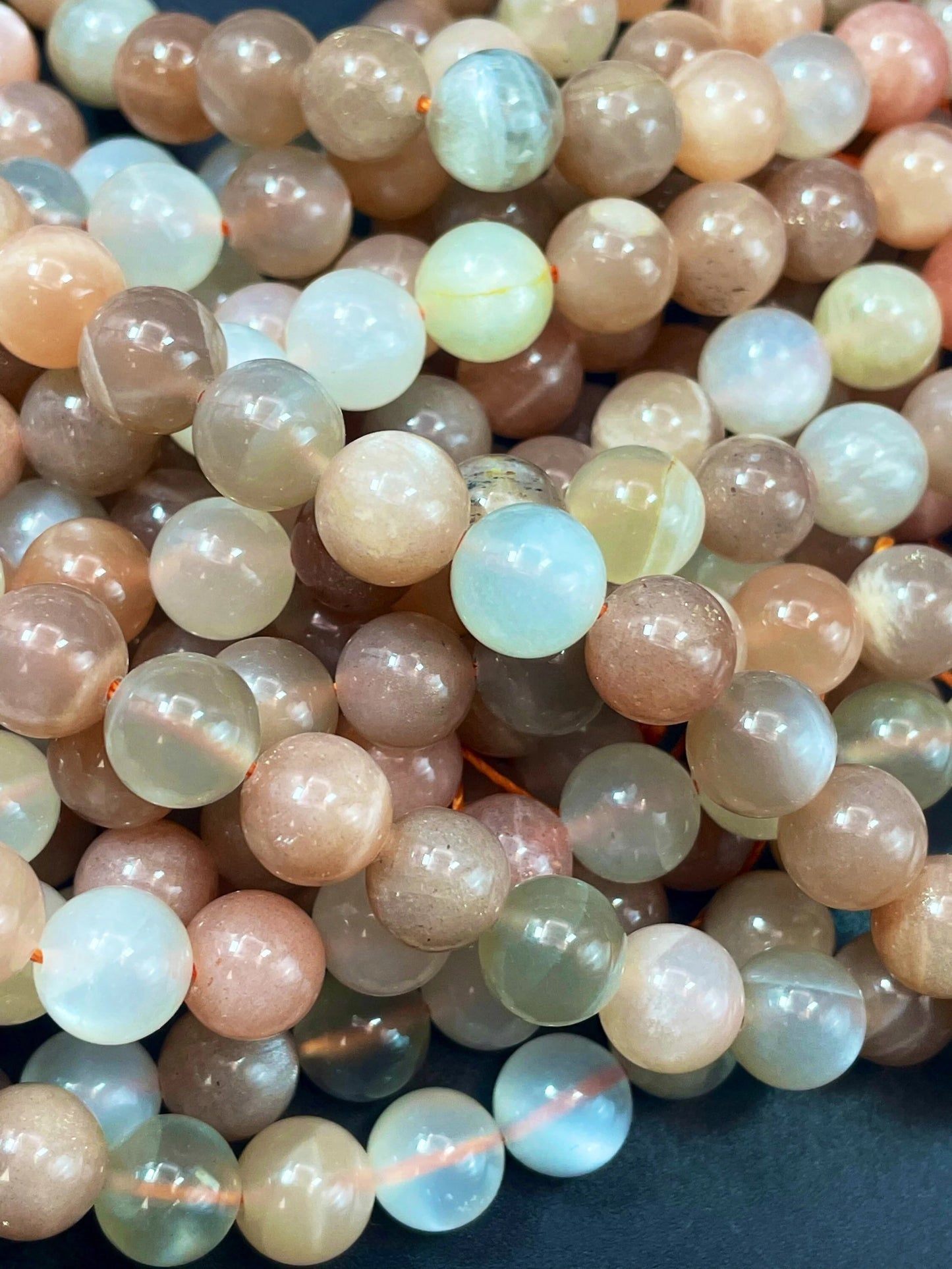 AAA natural multi color moonstone bead. 6mm8mm 10mm round bead. Gorgeous natural peach moonstone white moonstone. Loose bead. High quality