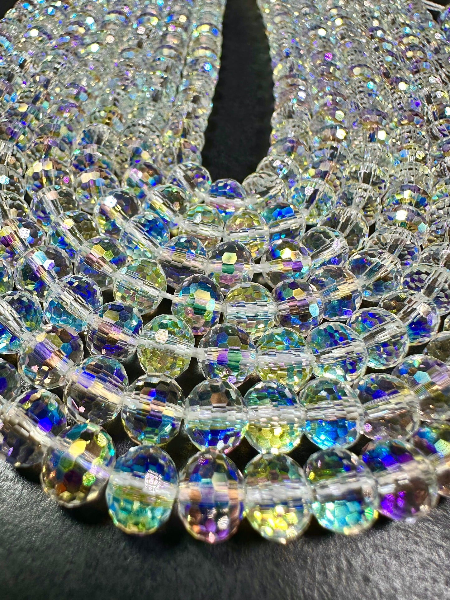 AAA High Quality Iridescent Crystal Bead Faceted 7x5mm Rondelle Shape Beads. Gorgeous Rainbow Flash Beads Great Quality Full Strand 15.5"