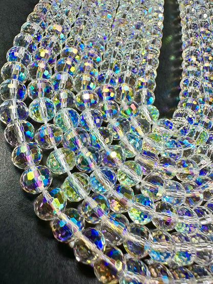 AAA High Quality Iridescent Crystal Bead Faceted 7x5mm Rondelle Shape Beads. Gorgeous Rainbow Flash Beads Great Quality Full Strand 15.5"