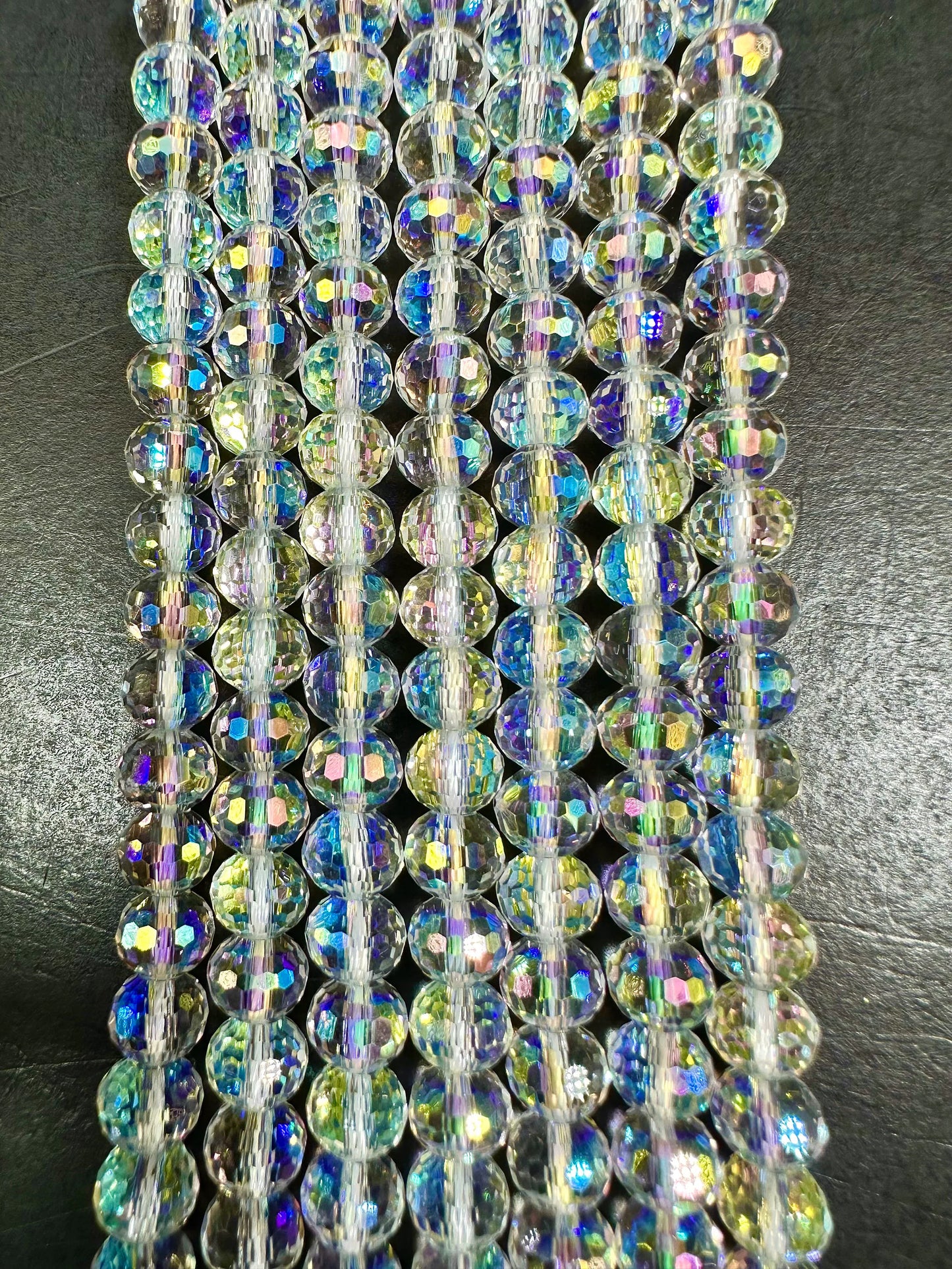 AAA High Quality Iridescent Crystal Bead Faceted 7x5mm Rondelle Shape Beads. Gorgeous Rainbow Flash Beads Great Quality Full Strand 15.5"