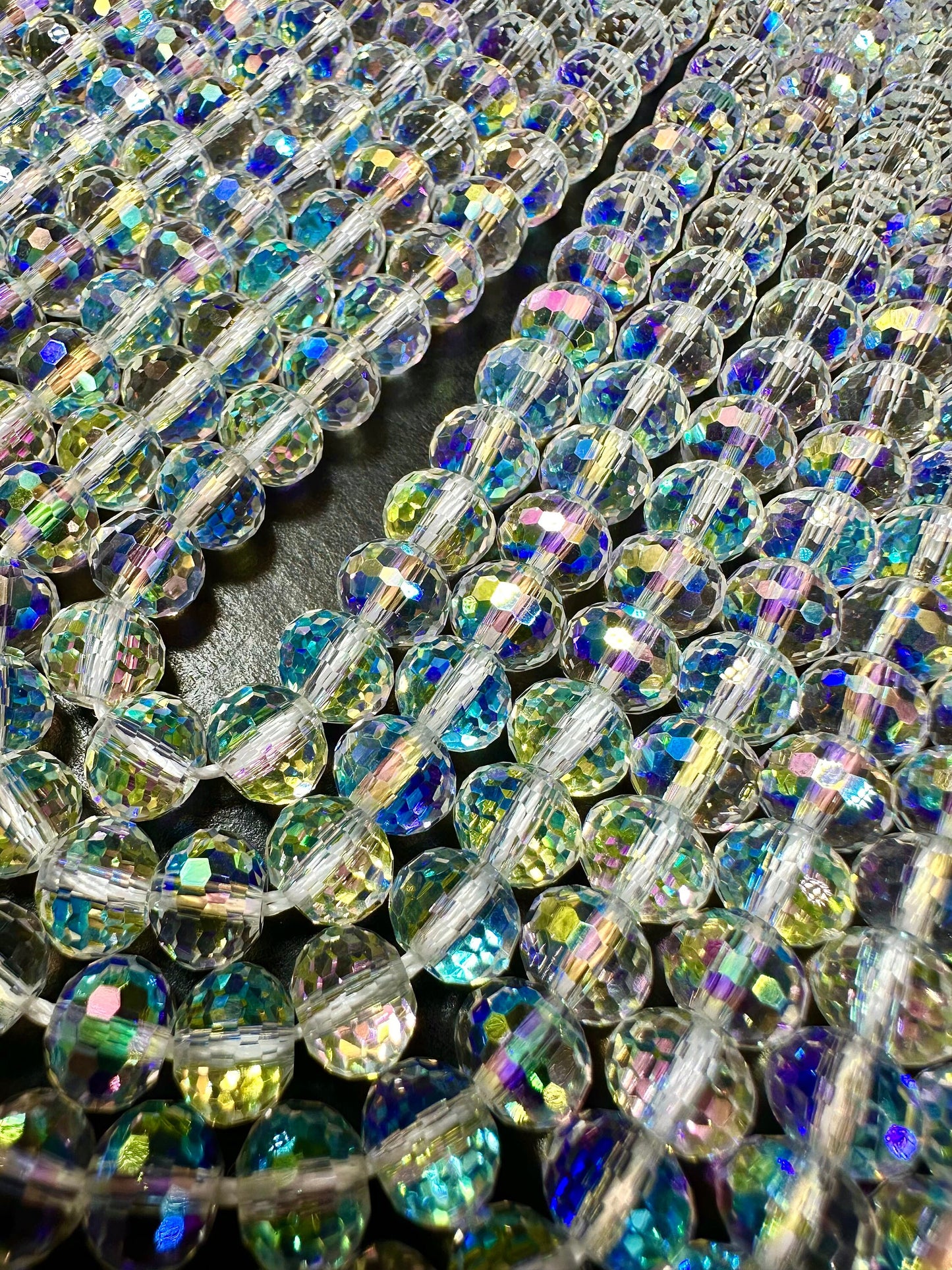 AAA High Quality Iridescent Crystal Bead Faceted 7x5mm Rondelle Shape Beads. Gorgeous Rainbow Flash Beads Great Quality Full Strand 15.5"