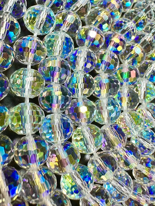 AAA High Quality Iridescent Crystal Bead Faceted 7x5mm Rondelle Shape Beads. Gorgeous Rainbow Flash Beads Great Quality Full Strand 15.5"