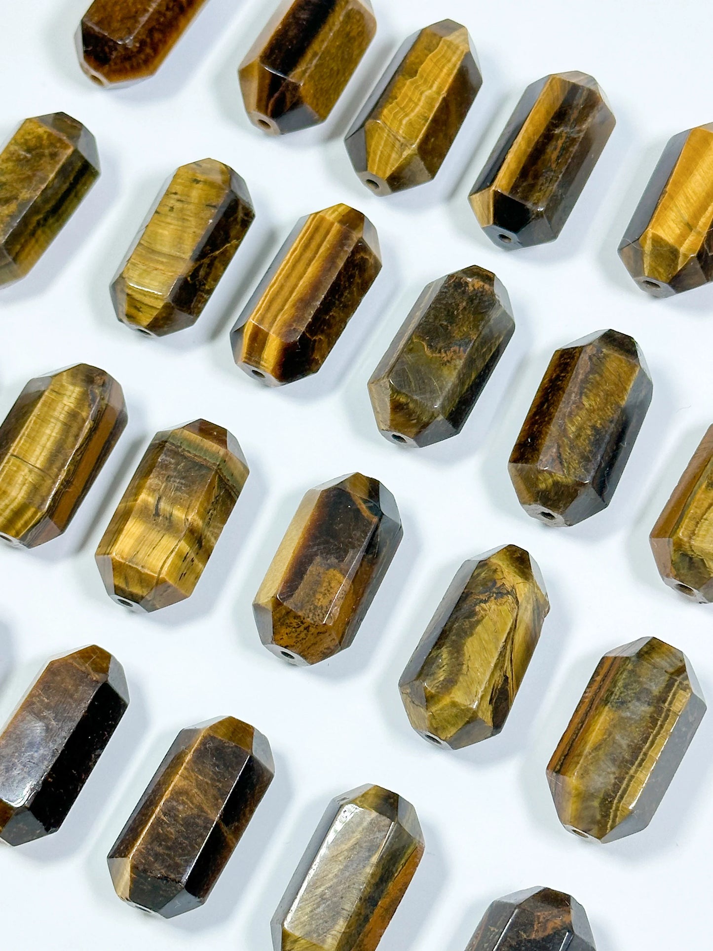 NATURAL Tiger Eye Gemstone Bead Faceted 27x14mm Barrel Shape Bead, Gorgeous Golden Brown Yellow Color Tiger Eye Gemstone Beads, Loose Beads