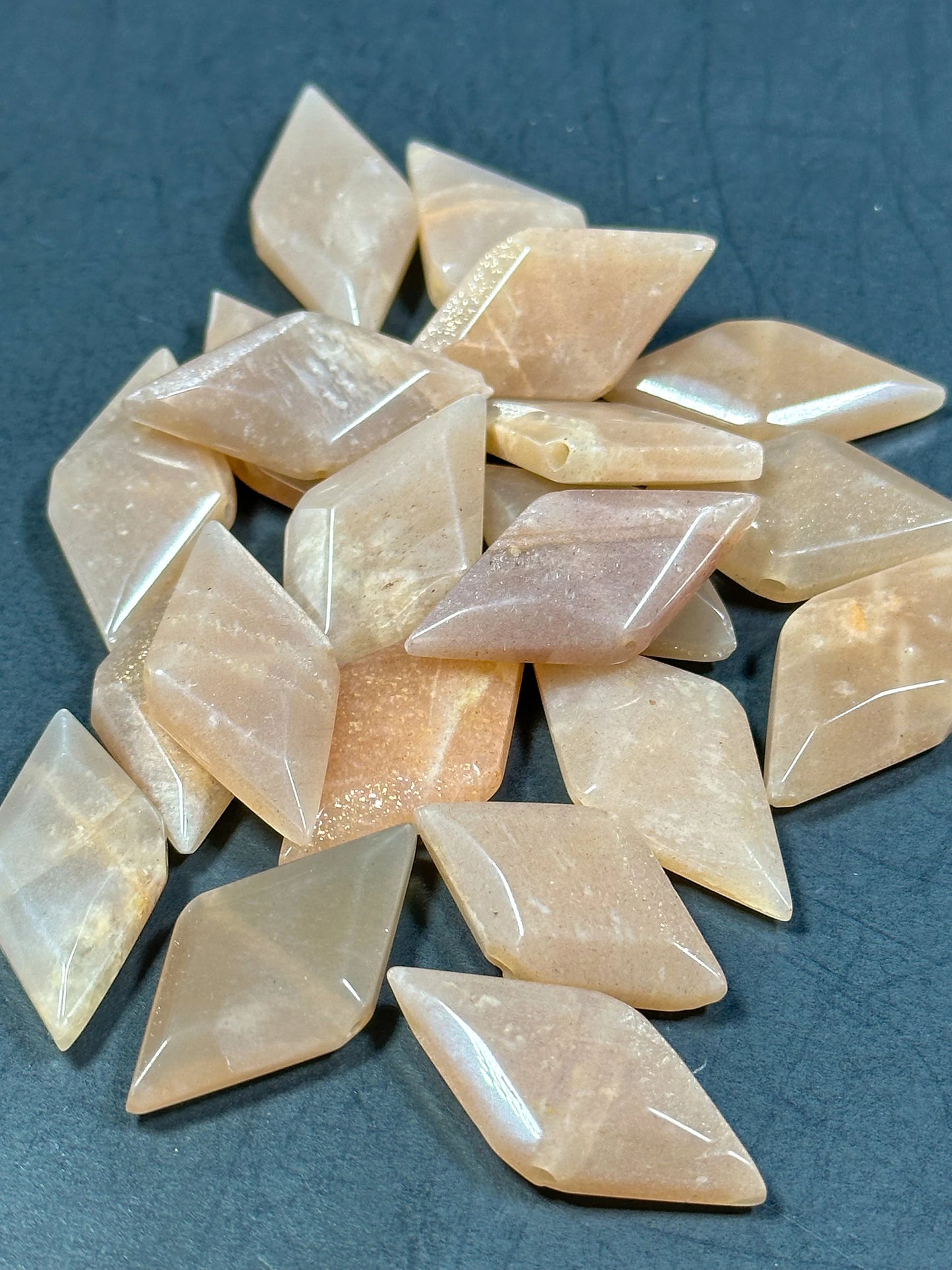 AAA NATURAL Peach Moonstone Gemstone Bead Faceted 29x15mm Diamond Shape, Gorgeous Natural Peach Color Moonstone Gemstone Bead, LOOSE Beads
