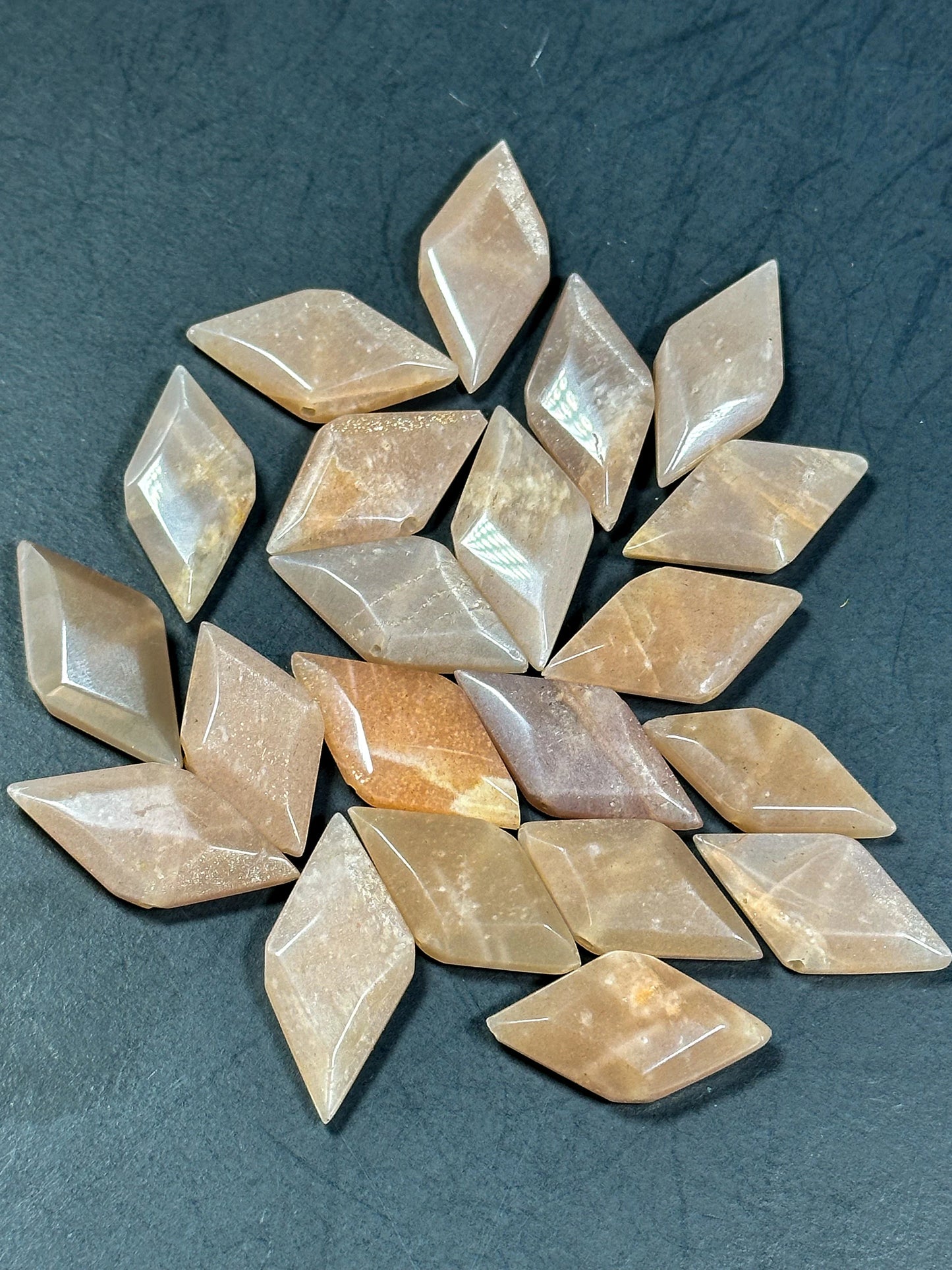 AAA NATURAL Peach Moonstone Gemstone Bead Faceted 29x15mm Diamond Shape, Gorgeous Natural Peach Color Moonstone Gemstone Bead, LOOSE Beads