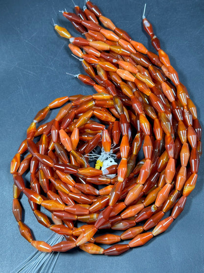 NATURAL Botswana Gemstone Bead Faceted 20x8mm Barrel Shape, Gorgeous Red Orange Color Botswana Agate Gemstone Bead Great Quality 15.5"