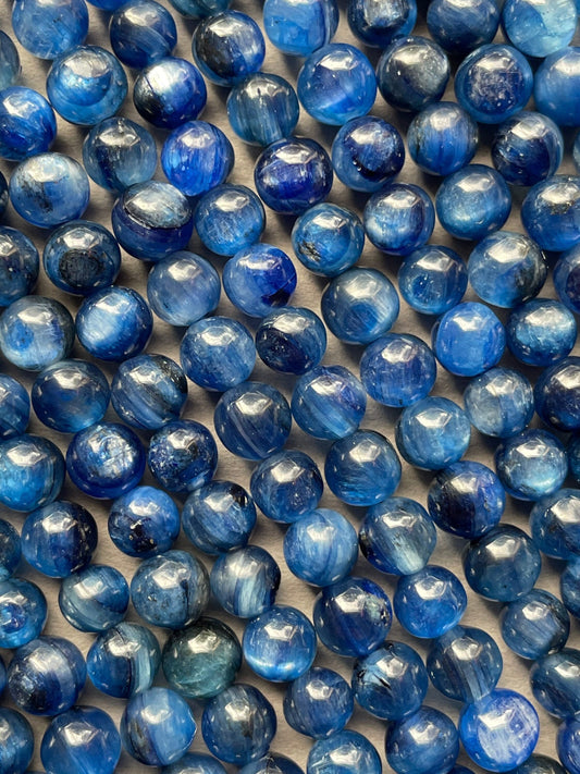 AAA Natural Kyanite 4mm 6mm 8mm 10mm 12mm Round Bead, Beautiful Natural Blue Color Kyanite Gemstone Bead