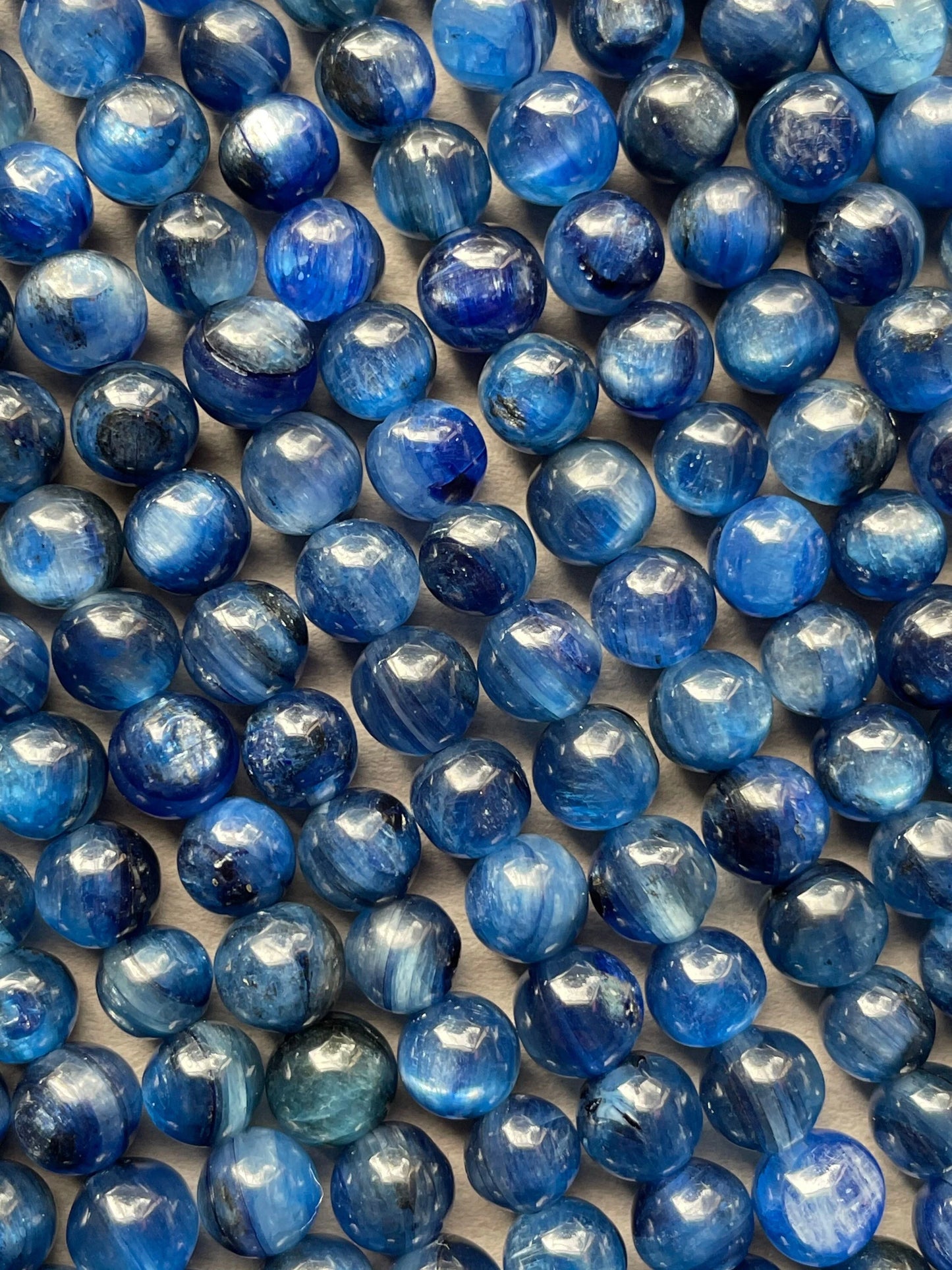 AAA Natural KYANITE stone bead . 5mm 6mm 7mm 8mm 10mm 12mm round bead .High quality kyanite. Full strand 15.5''
