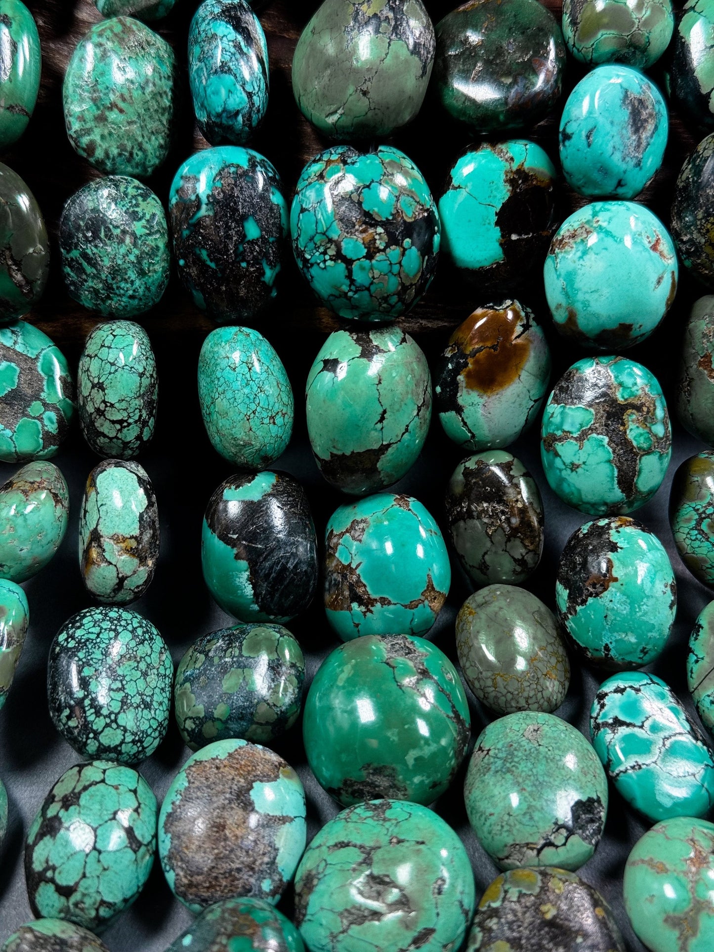 Natural Turquoise Gemstone Bead. Gorgeous Natural Oval Shape. 100% Natural Blue Turquoise Bead. Excellent Quality. Full Strand 15.5”