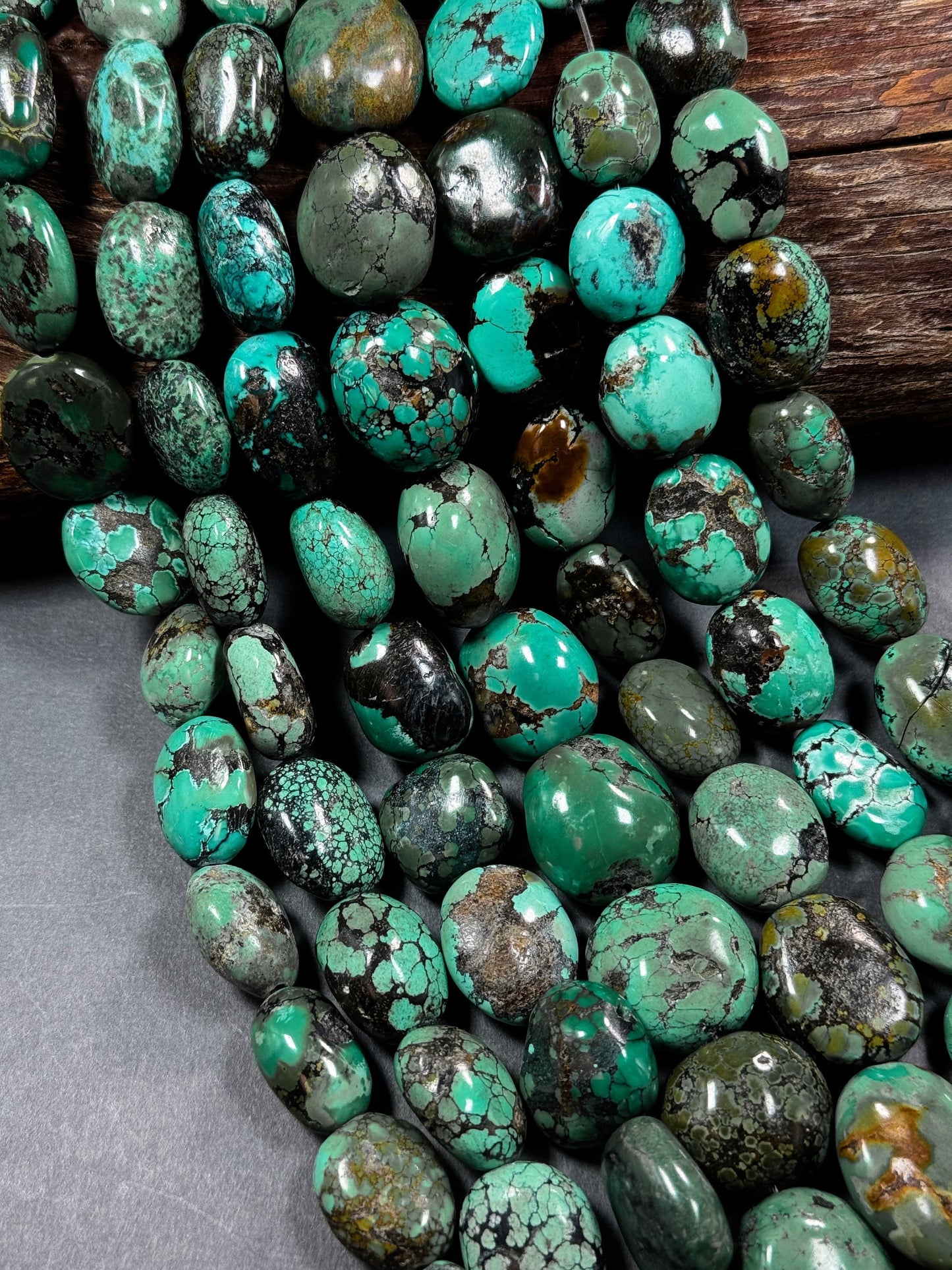 Natural Turquoise Gemstone Bead. Gorgeous Natural Oval Shape. 100% Natural Blue Turquoise Bead. Excellent Quality. Full Strand 15.5”