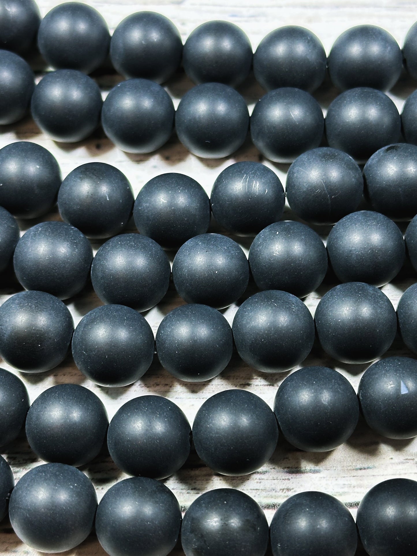 AAA Natural Matte black onyx beads . 4mm 6mm 8mm 10mm 12mm Round beads . smooth round bead . Gorgeous matt finished black onyx bead . 15.5”