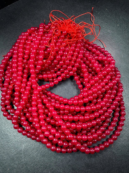 AAA Natural ruby gemstone bead. 4mm 6mm 8mm 10mm round bead . gorgeous natural red ruby round bead. excellent quality. full stand 15.5”
