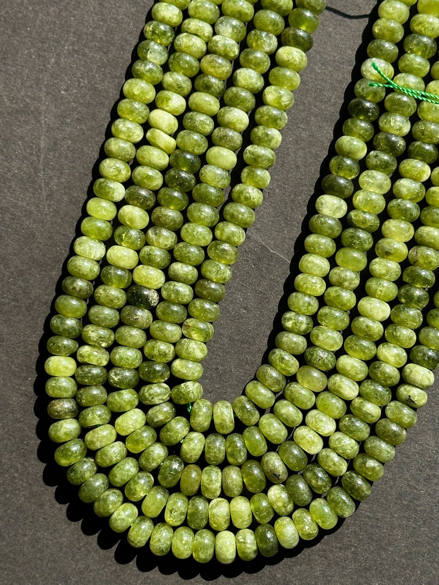 Beautiful Olive Green Jade Gemstone Bead 8x5mm Smooth Rondelle Beads, Gorgeous Olive Green Color Jade Gemstone Beads Full Strand 15.5