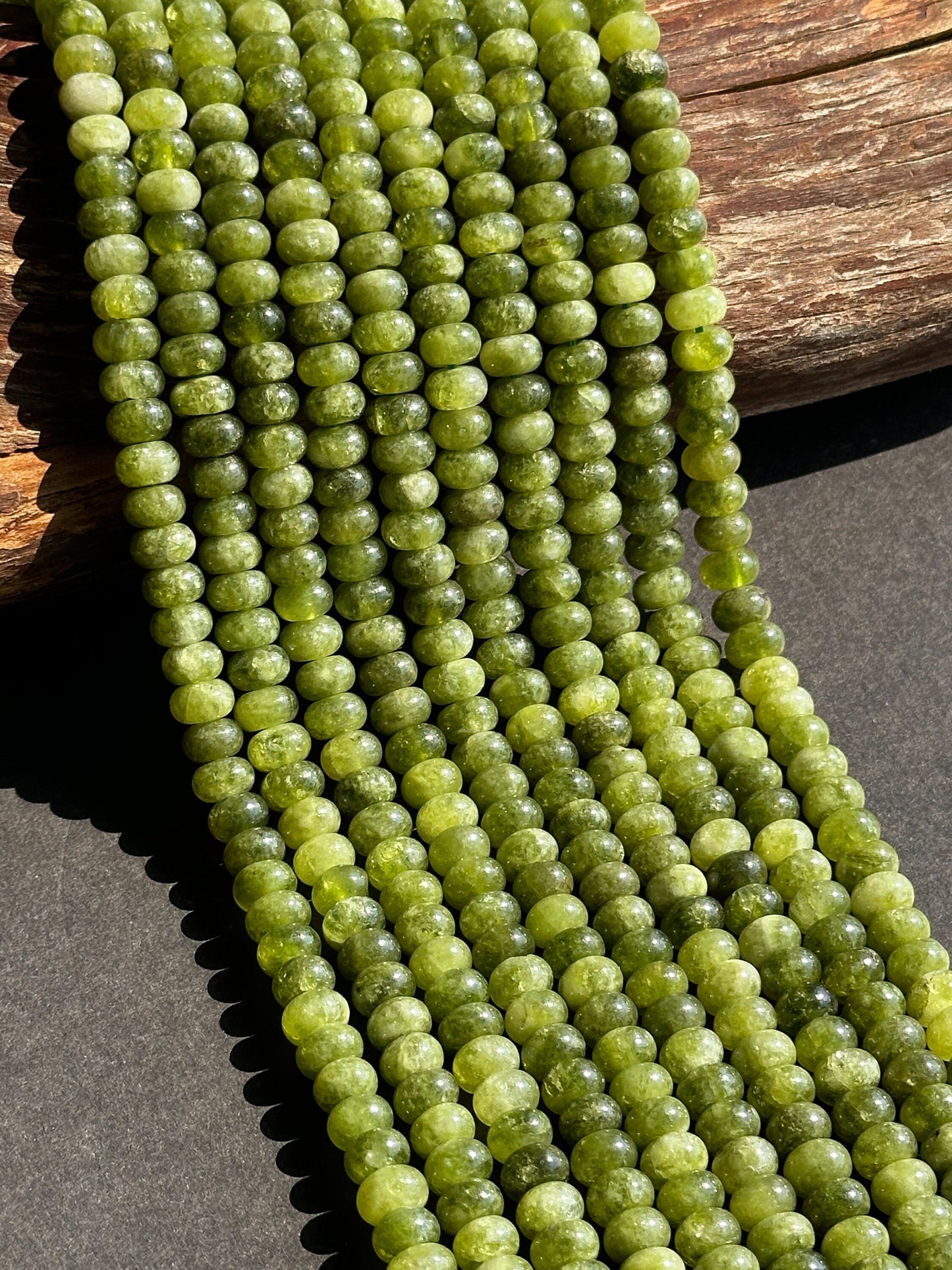 Beautiful Olive Green Jade Gemstone Bead 8x5mm Smooth Rondelle Beads, Gorgeous Olive Green Color Jade Gemstone Beads Full Strand 15.5