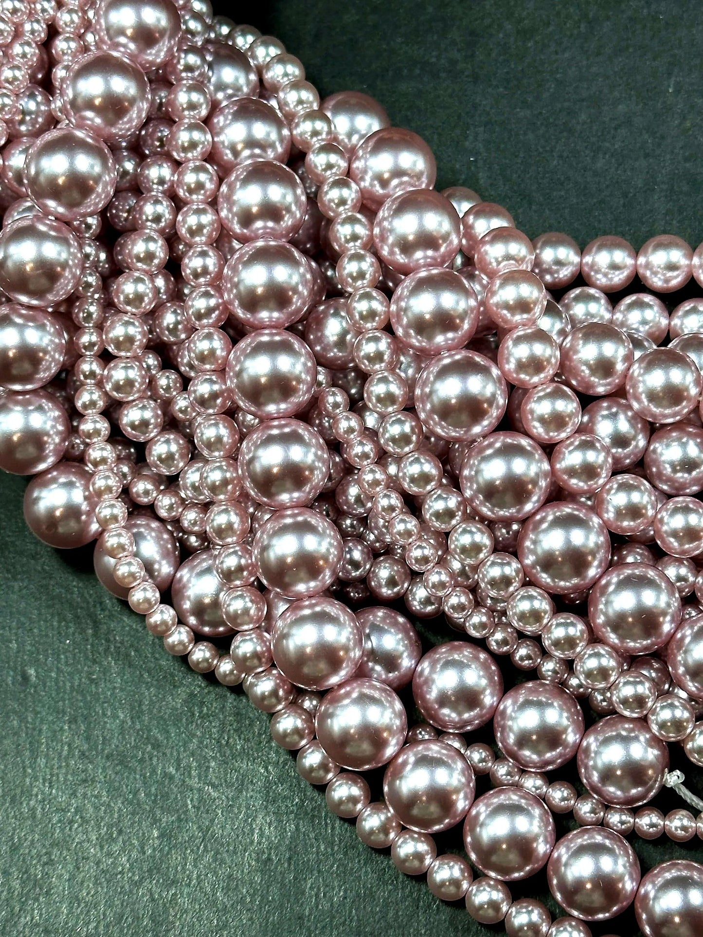 Chinese Swarovski Pearl Crystal Beads 4mm 6mm 8mm 10mm 12mm Round Bead, Beautiful Mauve Swarovski Crystal Pearl Round Swarovski Pearls 15.5"