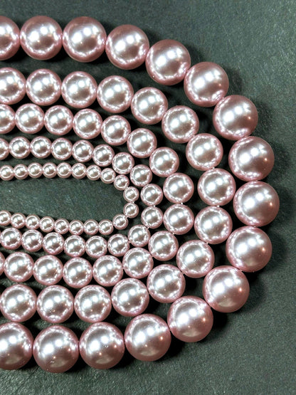 Chinese Swarovski Pearl Crystal Beads 4mm 6mm 8mm 10mm 12mm Round Bead, Beautiful Mauve Swarovski Crystal Pearl Round Swarovski Pearls 15.5"