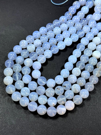 Natural Chalcedony Gemstone Bead.  Smooth Round Bead. 4mm 6mm 8mm 10mm 12mm Round Bead. Excellent Quality. Full strand 15.5”