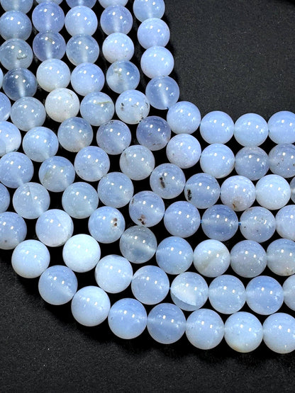Natural Chalcedony Gemstone Bead.  Smooth Round Bead. 4mm 6mm 8mm 10mm 12mm Round Bead. Excellent Quality. Full strand 15.5”