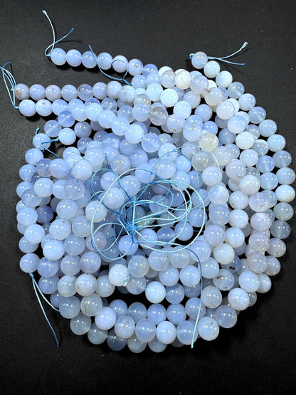 Natural Chalcedony Gemstone Bead.  Smooth Round Bead. 4mm 6mm 8mm 10mm 12mm Round Bead. Excellent Quality. Full strand 15.5”