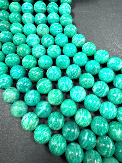 AAA Natural Russian Amazonite Gemstone Bead. 6/8/10mm Round Beads. Gorgeous Natural Color Not Treated. Excellent Quality. Full Strand 15.5”