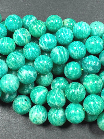 AAA Natural Russian Amazonite Gemstone Bead. 6/8/10mm Round Beads. Gorgeous Natural Color Not Treated. Excellent Quality. Full Strand 15.5”