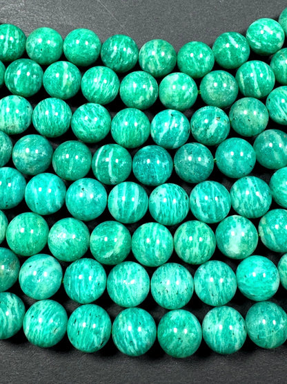 AAA Natural Russian Amazonite Gemstone Bead. 6/8/10mm Round Beads. Gorgeous Natural Color Not Treated. Excellent Quality. Full Strand 15.5”