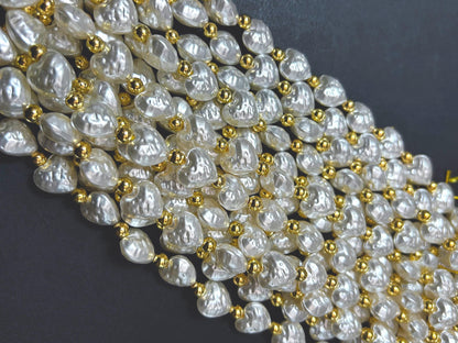 Chinese Swarovski Pearl Crystal Heart Beads12mm  heart Bead, Beautiful White Swarovski Crystal Pearl  7.5"