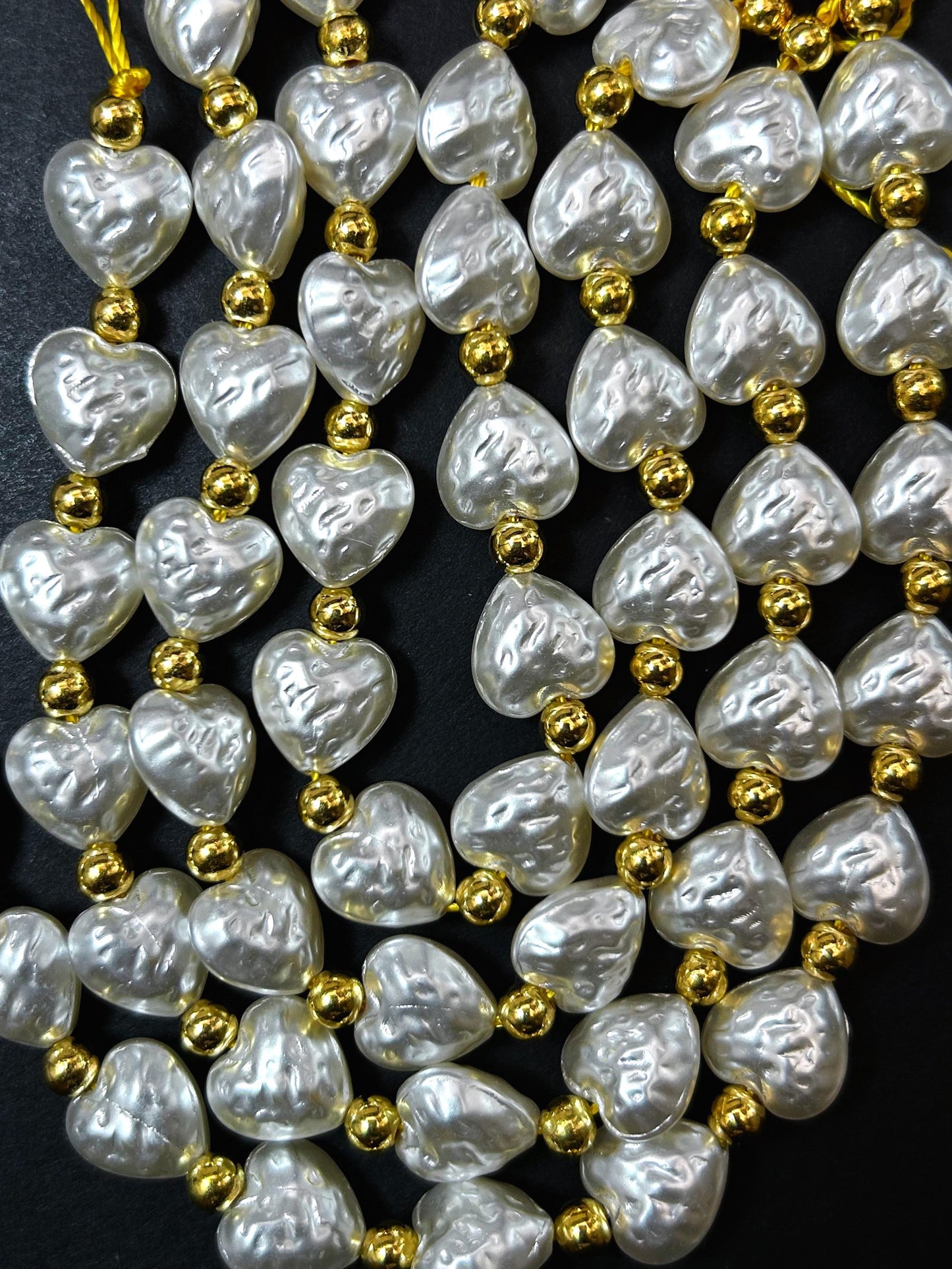 Chinese Swarovski Pearl Crystal Heart Beads12mm  heart Bead, Beautiful White Swarovski Crystal Pearl  7.5"