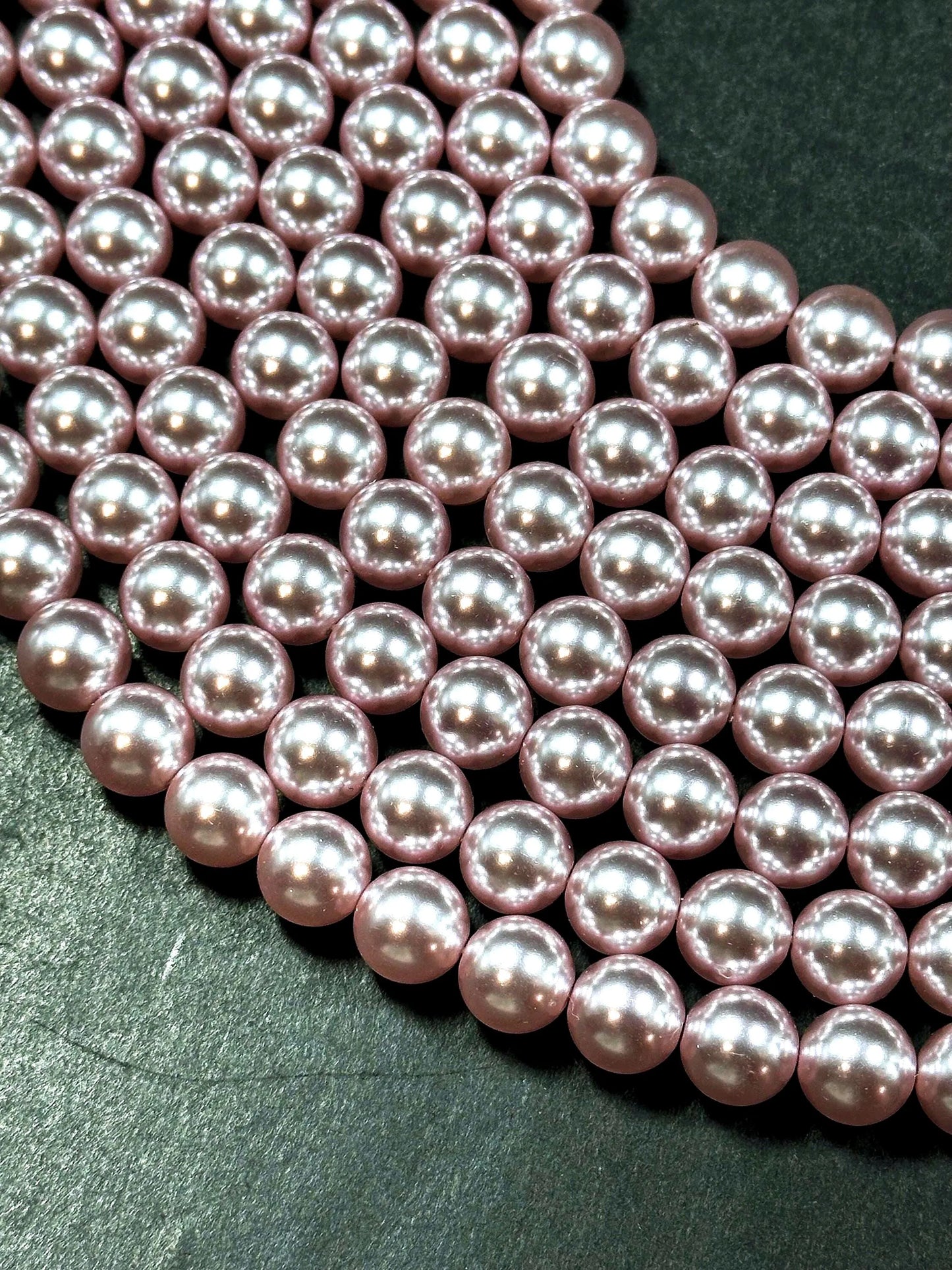 Chinese Swarovski Pearl Crystal Beads 4mm 6mm 8mm 10mm 12mm Round Bead, Beautiful Mauve Swarovski Crystal Pearl Round Swarovski Pearls 15.5"