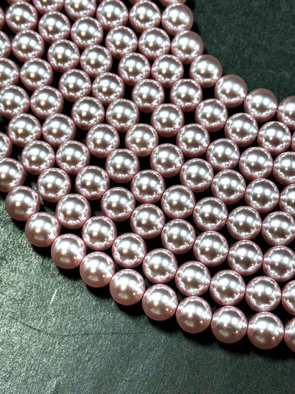 Chinese Swarovski Pearl Crystal Beads 4mm 6mm 8mm 10mm 12mm Round Bead, Beautiful Mauve Swarovski Crystal Pearl Round Swarovski Pearls 15.5"