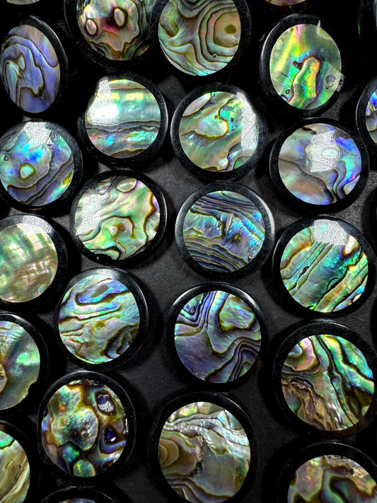 Natural abalone shell beads . Coin shape 22mm gorgeous natural color . excellent quality . abalone beads
