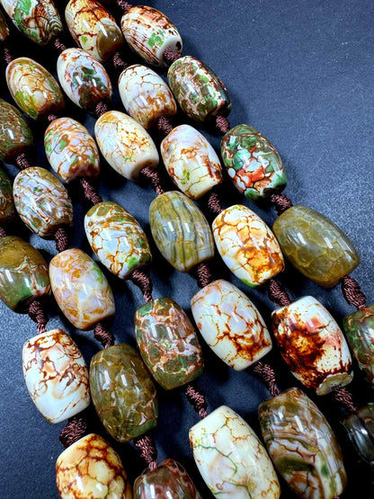 AAA Natural gemstone bead. Tibetan stone bead. gorgeous brown green color. excellent quality. full strand !