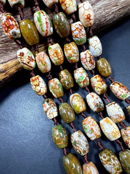 AAA Natural gemstone bead. Tibetan stone bead. gorgeous brown green color. excellent quality. full strand !