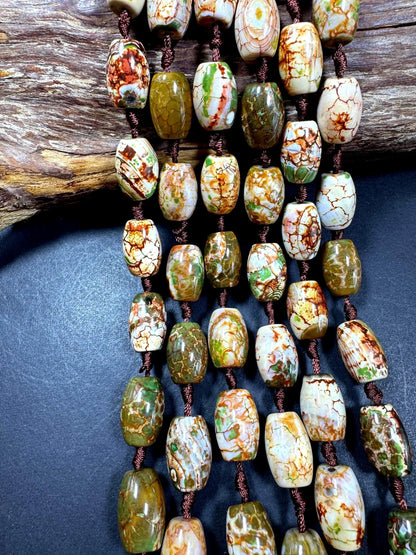 AAA Natural gemstone bead. Tibetan stone bead. gorgeous brown green color. excellent quality. full strand !