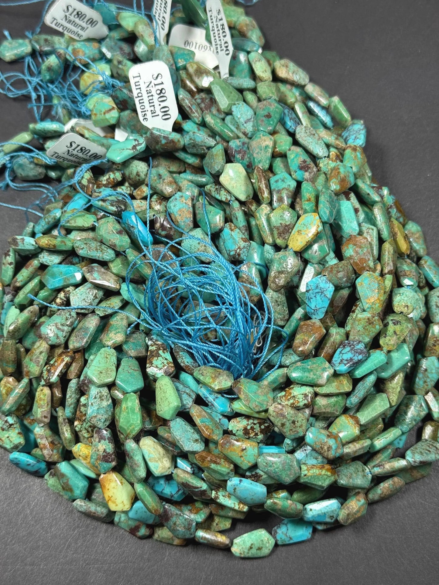 100% Natural turquoise gemstone bead . Teardrop shape . gorgeous natural turquoise blue color . excellent quality. full strand 15