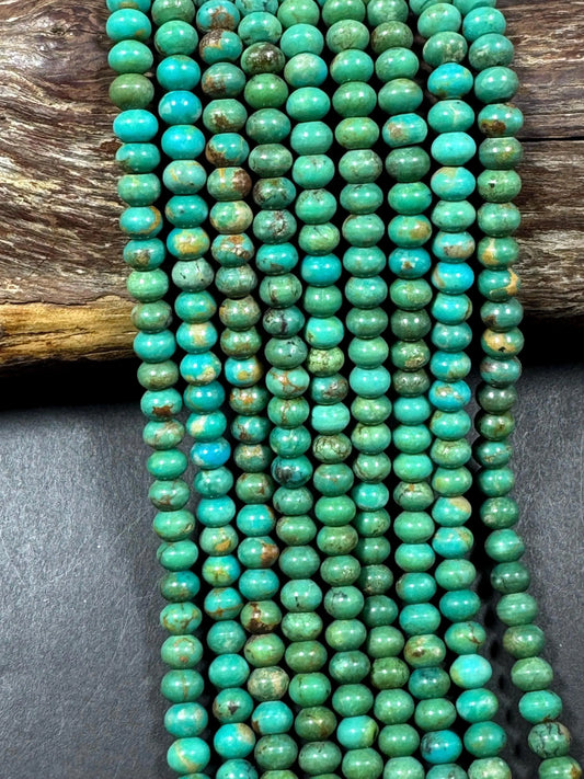 AA Natural turquoise gemstone bead . Roundle  shape . gorgeous natural blue turquoise color . Not treated excellent quality. full strand 15.