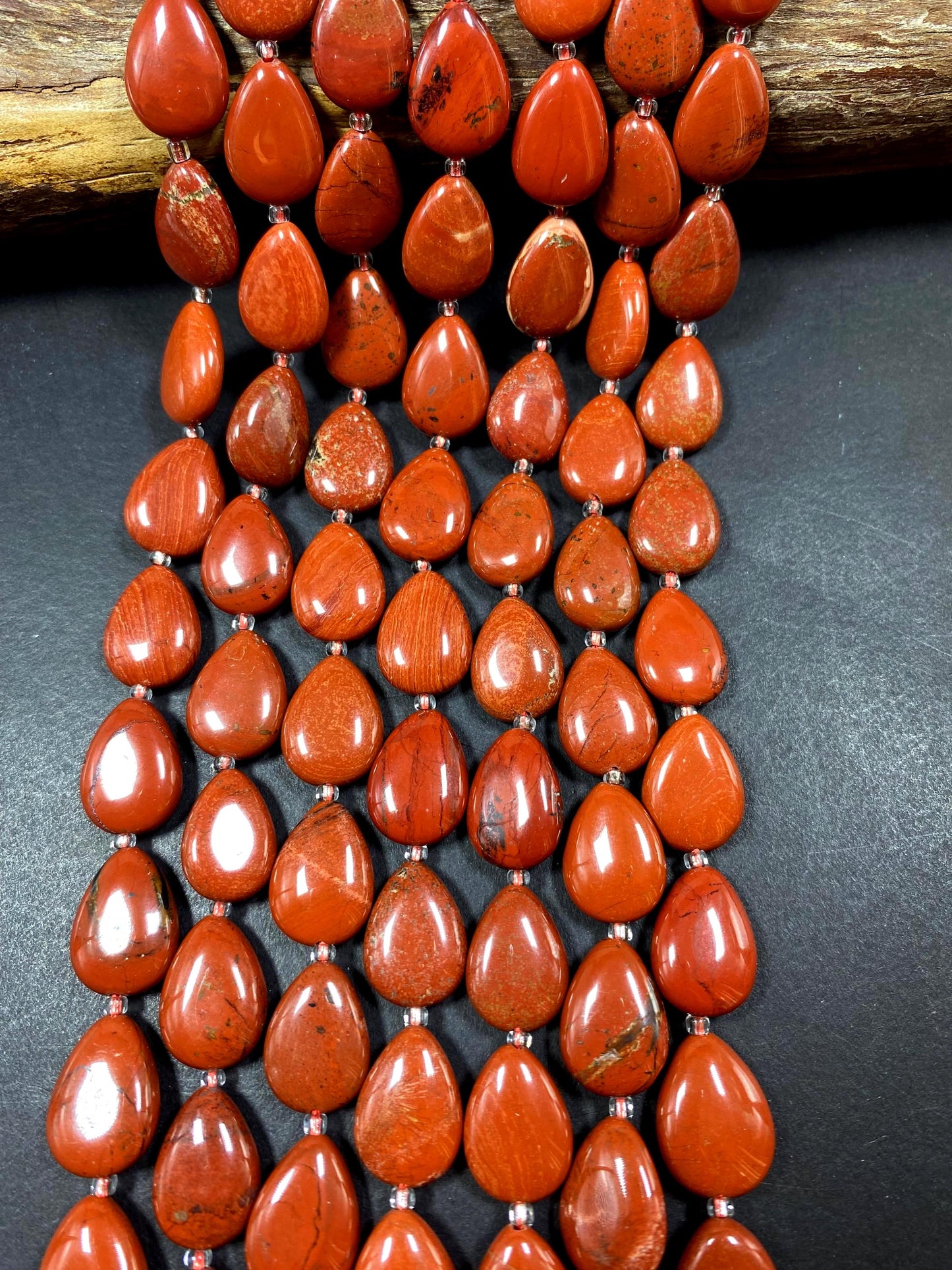 Natural Red Jasper Teardrop 13x17mm gemstone bead. Beautiful natural orange red beige color gemstone bead. FULL STRAND 15.5"