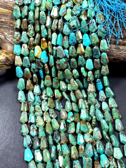 100% Natural turquoise gemstone bead . Teardrop shape . gorgeous natural turquoise blue color . excellent quality. full strand 15