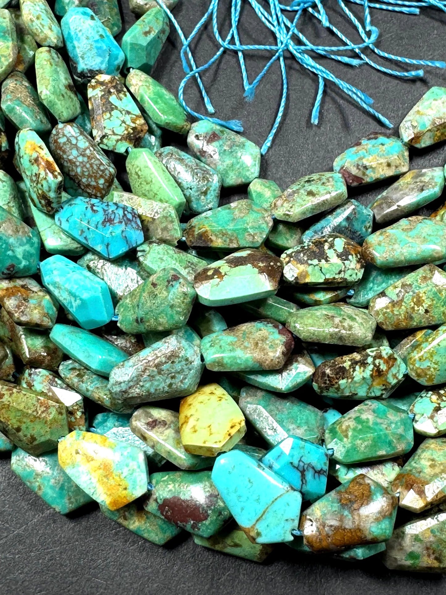 100% Natural turquoise gemstone bead . Teardrop shape . gorgeous natural turquoise blue color . excellent quality. full strand 15